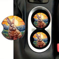 Easter Bunny Acrylic Car Coasters 2-Pack – 2.76" Heat-Resistant Car Cup Holder Coasters HIP black Other