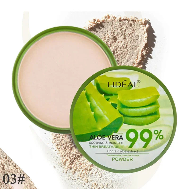 99% Aloe Vera Moisturizer Face Powder Smooth Foundation Pressed Powder Makeup Concealer Pores Cover Whitening Brighten Cosmetics HIP