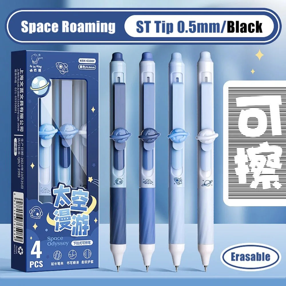 4-Pack Erasable Gel Pens 0.5mm – Black & Blue Quick Dry Ink Erasable Gel Pens HIP 6