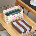 Korean Quilted Fabric Storage Basket – Desktop Organizer Fabric Storage Basket HIP Beige Dot