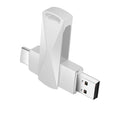 2-in-1 USB & Type-C Flash Drive 8GB–128GB | 360° Rotate USB Flash Drive HIP Silver 64 GB