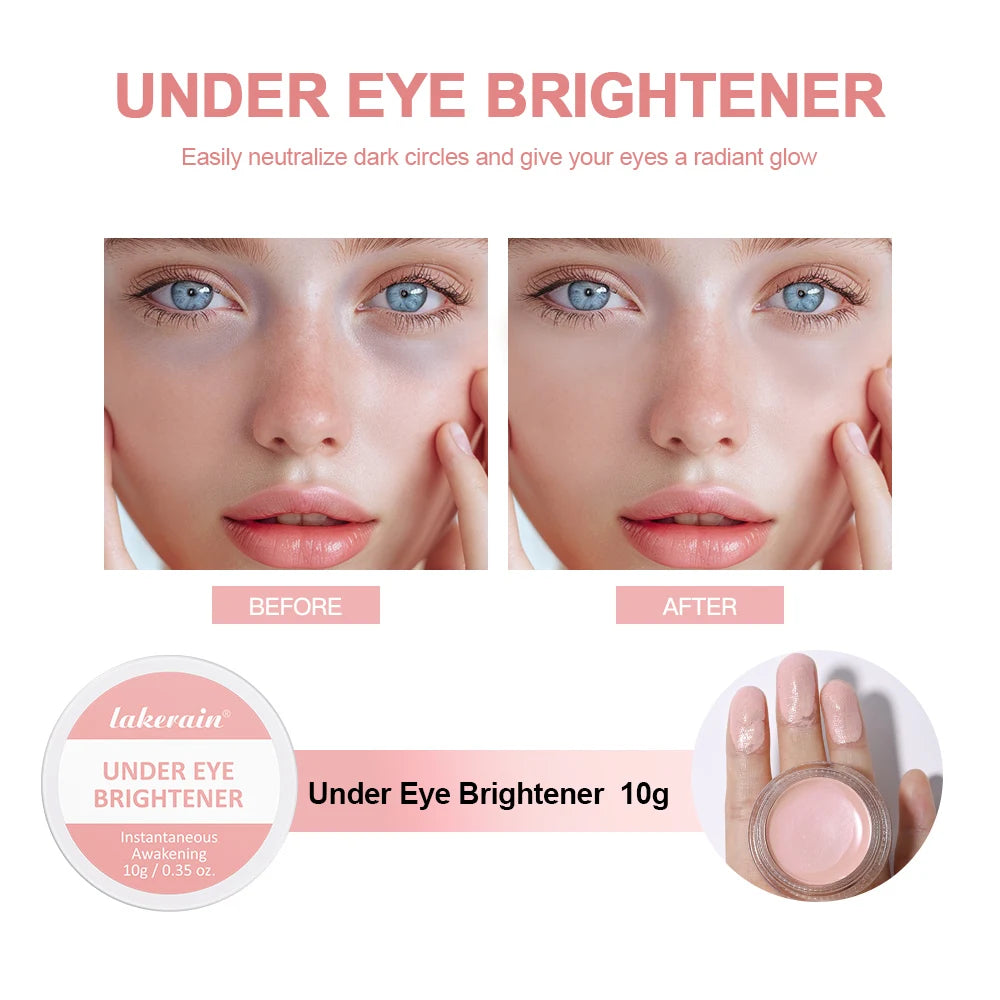 Lakerain Eye Concealer with Brush Full Coverage Dark Circles Age Lines Spot Eye Bags & Concealing Coverage Cosmetics HIP