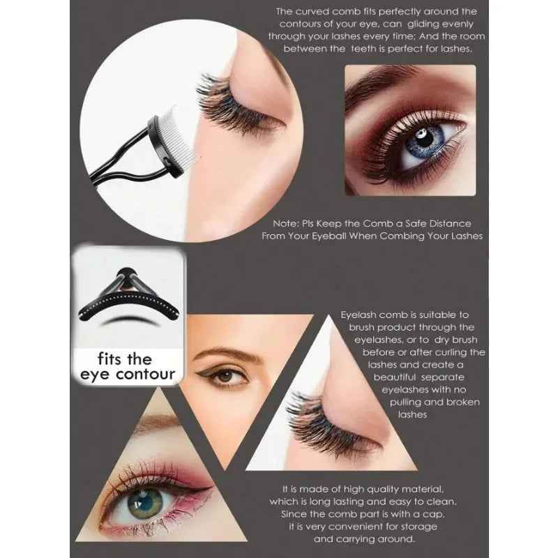 Ergonomic Eyelash Comb Separator with Dust Cover | RUZOFO Eyelash Comb Tool HIP