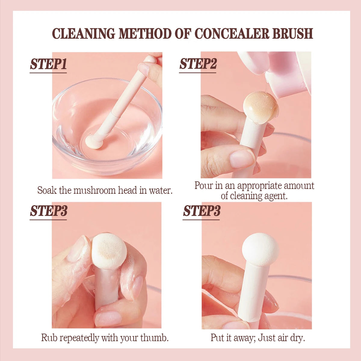 Mushroom Head Concealer Brush – Soft Mini Makeup Brush Concealer Makeup Brush HIP