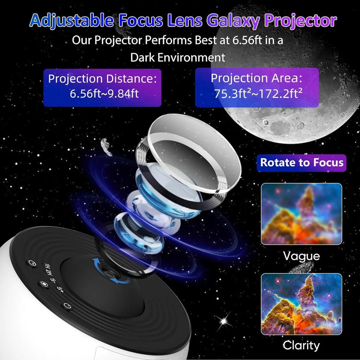Bedroom Galaxy Projector Night Light HD Image Star Projector 13 Film Discs Kids Planetarium Projector 360° Rotation Galaxy Light HIP