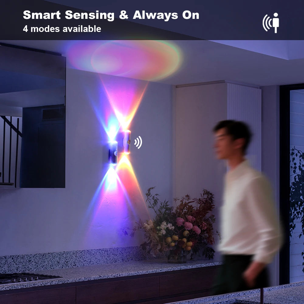 RGB LED Motion Sensor Night Light – USB Rechargeable | YNL LED Night Light HIP