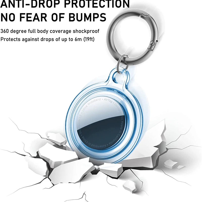 Waterproof AirTag Hard Shell Cover with Keychain – Clear AirTag Protective Case HIP