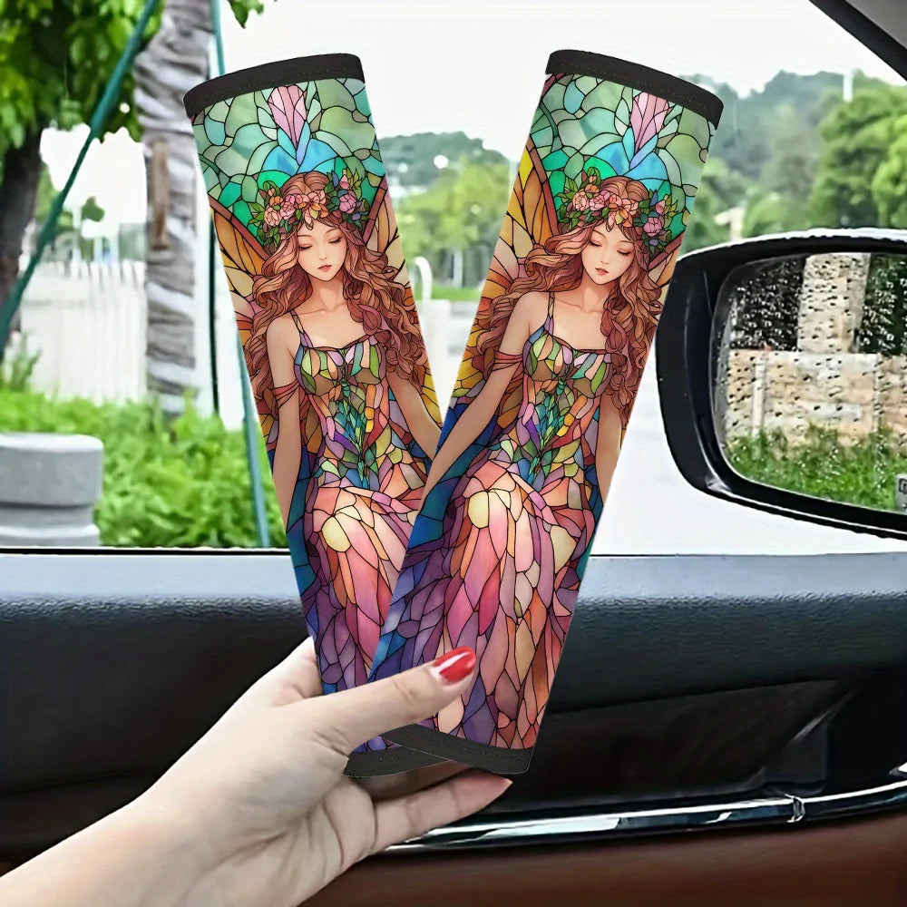 2-Pack Fairy Glass-Style Car Seat Belt Covers | Colorful Seat Belt Cover HIP