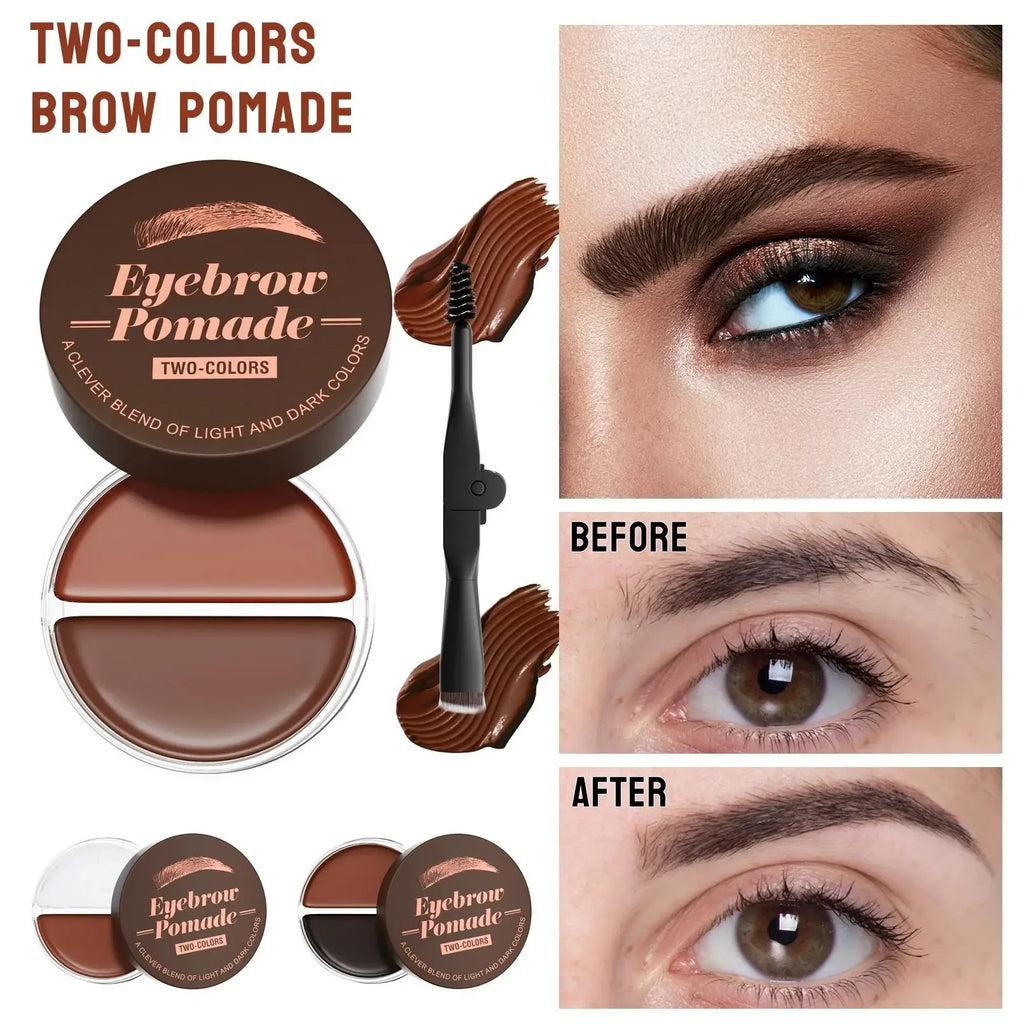 Hello Kiss 2-in-1 Dual Color Waterproof Eyebrow Cream & Wax Eyebrow Pomade Wax HIP