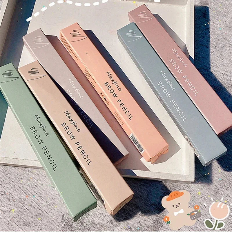 Maxfine Ultra Fine Triangle Eyebrow Pencil Precise Brow Definer Long Lasting Waterproof Morandi Cool Brown Eyebow Makeup 6 Color HIP