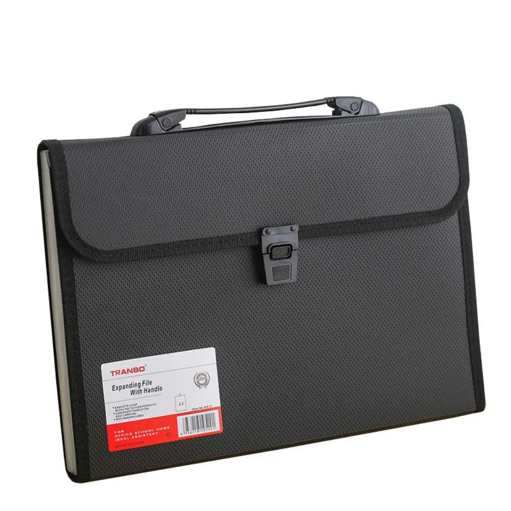 A4 Expanding Accordion File Folder – 13 Pocket Organizer Expanding File Folder HIP black