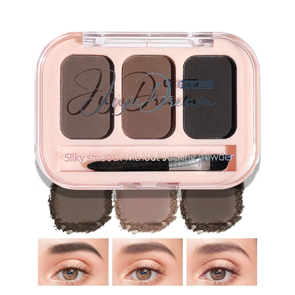 3-Color Eyebrow Powder Palette – Waterproof & Long-Lasting Eyebrow Powder Palette HIP Mixed Color 02