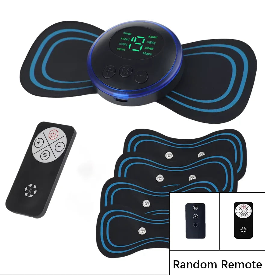 LCD EMS Neck & Back Massager – 8 Mode Pulse Stimulator EMS Neck Massager HIP 5 pads with Remote