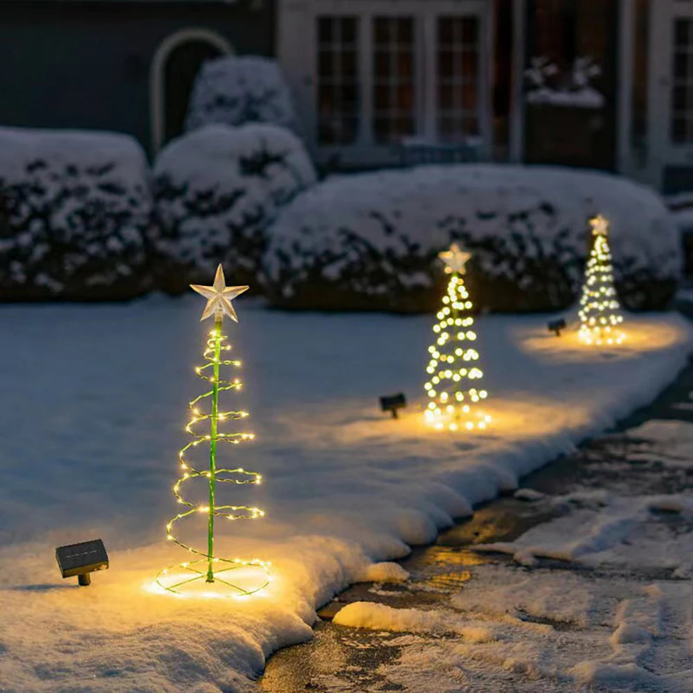 Christmas Tree Courtyard Lights Star Christmas Tree Decorative Light String LED Solar Powered Floor Plug in Light String Outdoor HIP