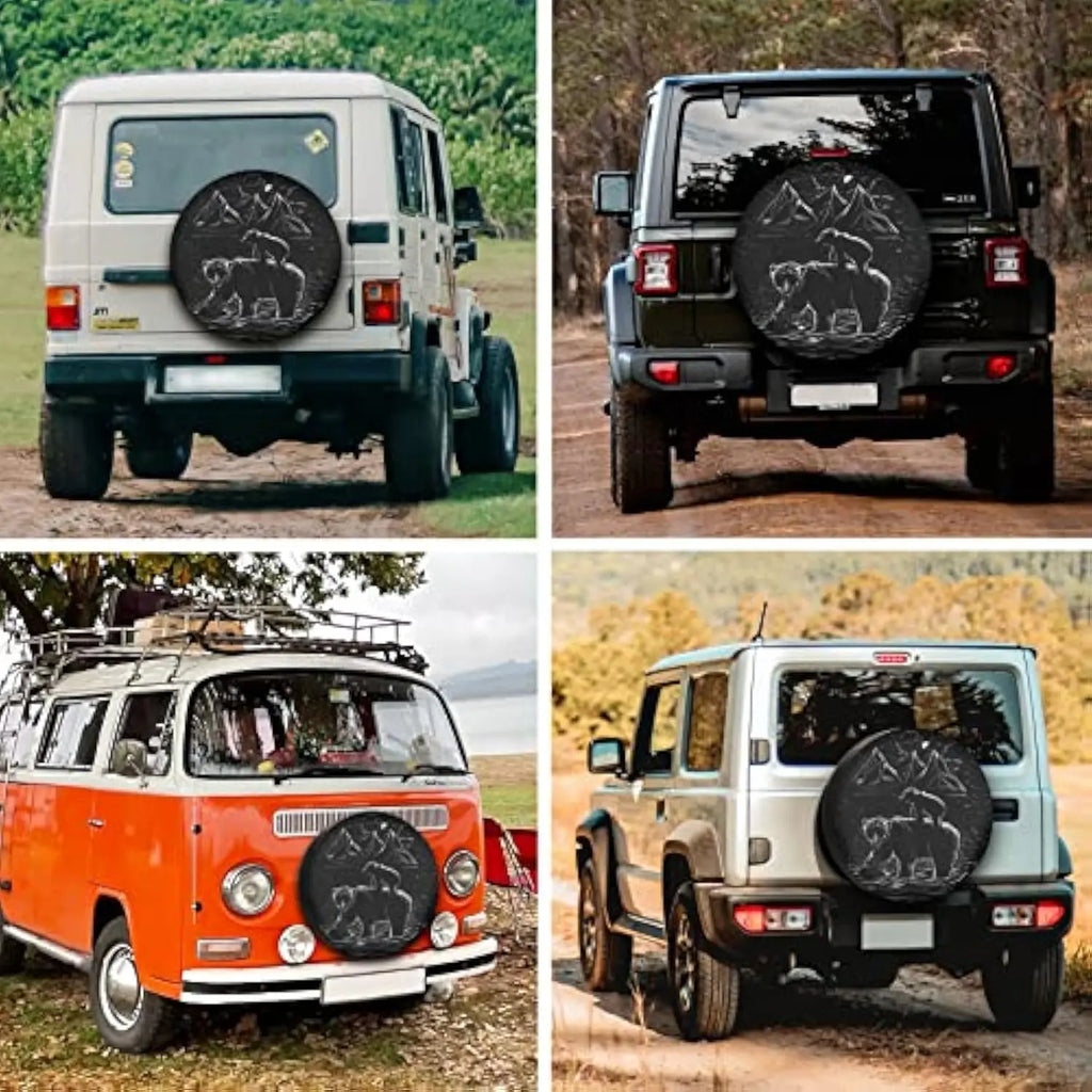 Bear Cub Night Mountains Spare Tire Cover – RV & SUV Spare Tire Cover HIP