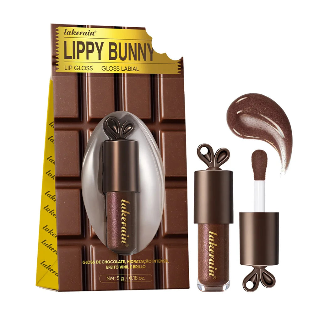 Lip Gloss Long lasting Moisturizing with Bunny Keychain Lip Stain LIPPY BUNNY Plump Lips Chocolate Glow Cosmetics Makeup HIP 2pcs
