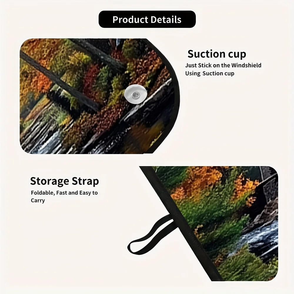 Car Windshield Sun Shade – Mountain Forest Visor Car Windshield Shade HIP