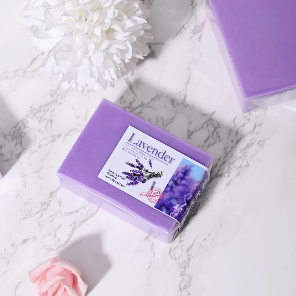 Organic Lavender Essential Oil Handmade Soap 100g | LUXURYTO Handmade Soap Bar HIP
