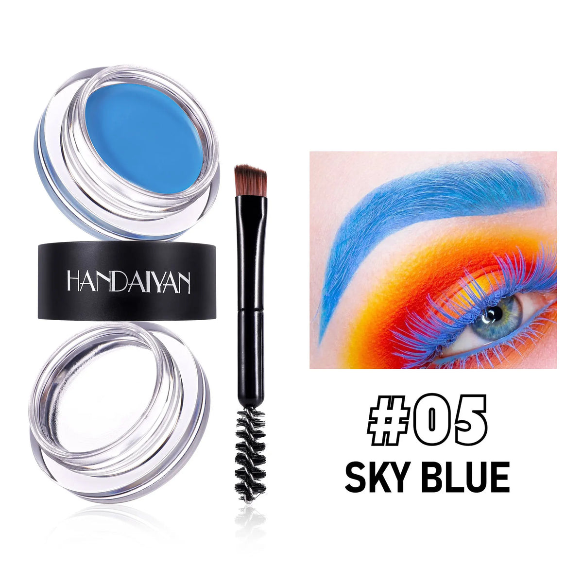 Handaiyan 2-in-1 Waterproof Eyebrow Wax & Tint Pomade | 8 Shades Eyebrow Pomade HIP 05 SKY BLUE
