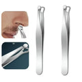 Stainless Steel Nose Hair & Eyebrow Trimmer Tweezers Grooming Tweezers HIP C614-silver-2pcs
