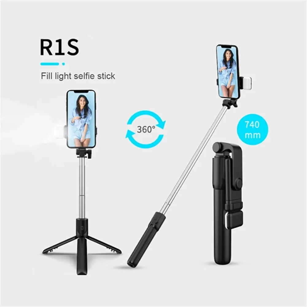Bluetooth Selfie Stick Tripod with Remote & Fill Light Selfie Stick Tripod HIP