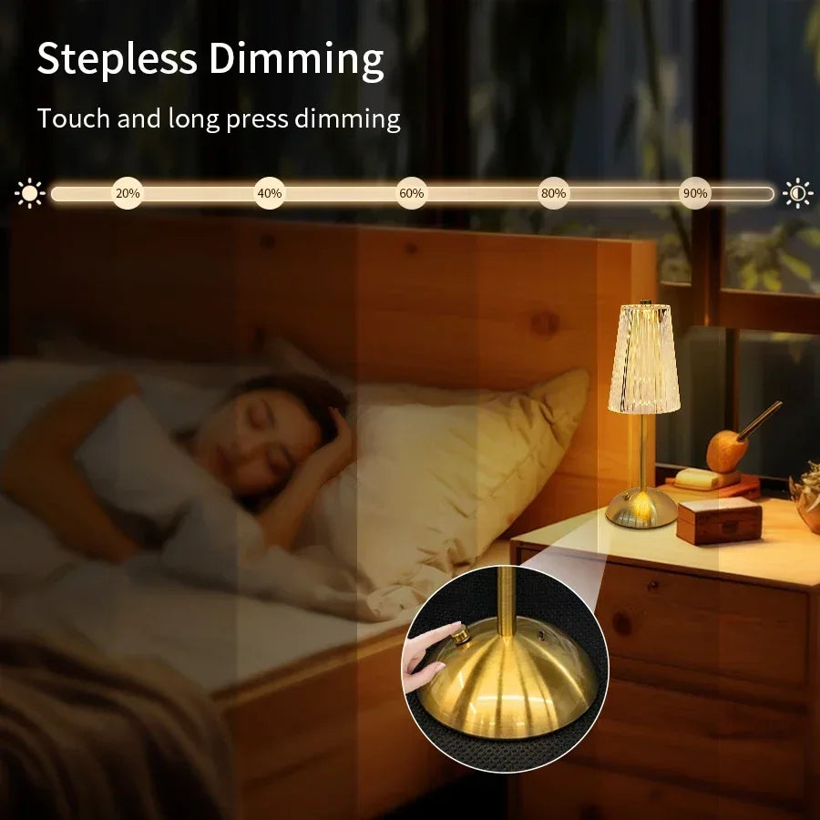 USB Rechargeable LED Table Lamp Touch Sensor Desktop Night Light For Bar Hotel Restaurant Bedroom Atmosphere Room Decor Lighting HIP