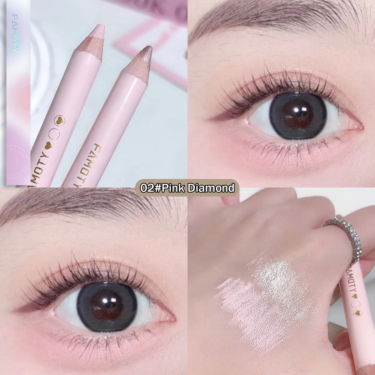 Double Head Highlighter Contour Stick V Face Outline Sculpt Nose Shadow Concealer Lying Silkworm Brighten Mineral Cream Gel Pen HIP 02 Pink Diamond