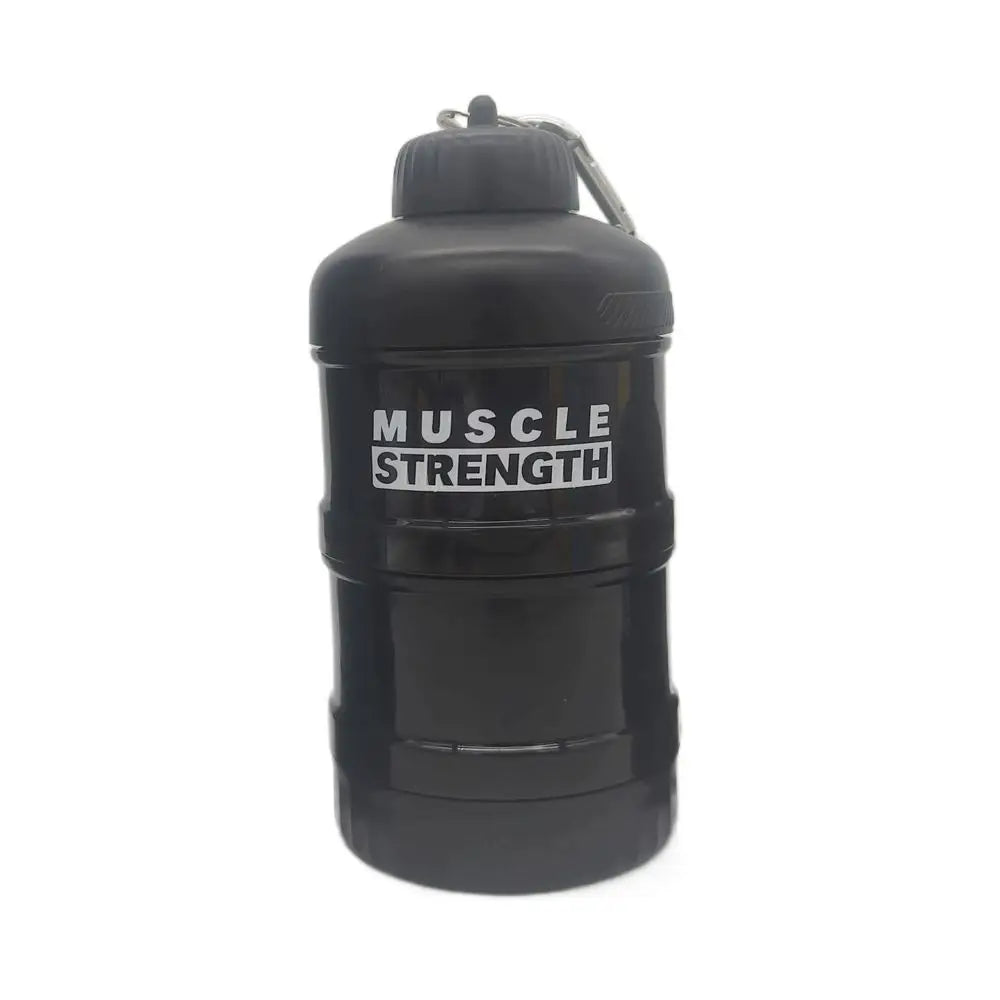 Portable 1/2/3-Layer Protein Powder Storage Box & Supplement Supplement Storage Box HIP Black-2-layer