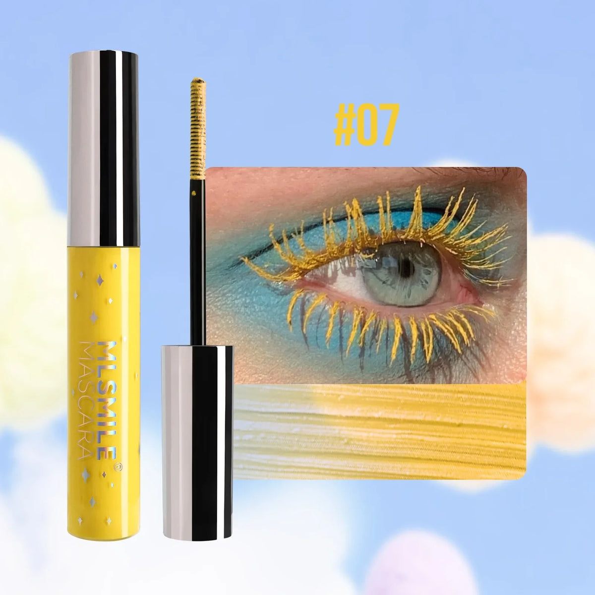 Sparkling Gold Diamond Mascara Glitter Pearlescent Small Metal Bar Waterproof Fast Dry Eyelash Curl Extension Christmas Makeup HIP 07