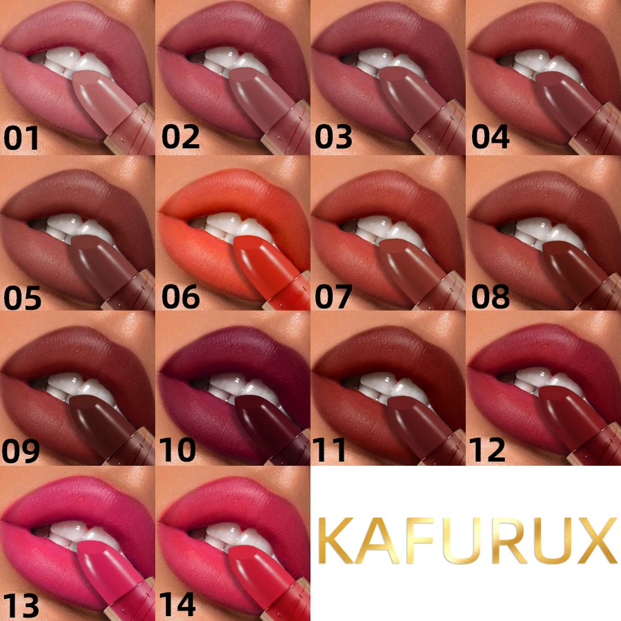 14-color Matte Lipstick Red Lip Stick Waterproof Sexy Korean Makeup Lip Tint Brown Pink Lip Cosmetic Long Lasting Lip Gloss HIP