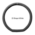 O SHI CAR Suede Steering Wheel Cover – Universal 37–38cm Steering Wheel Cover HIP D-shaped white