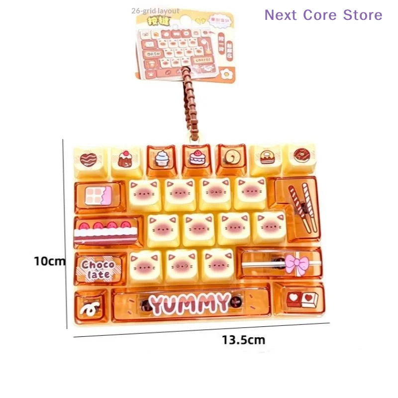 26-Key Mini Keyboard Fidget Toy – Cute Bag Pendant Keychain Fidget Keychain Toy HIP