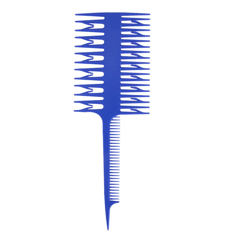 Hair Dyeing Highlight Brush Fish Wide Tooth Zone Rat Tai Hair Comb Professional Barber Hairdressing Salon Hair Styling Tool HIP Blue