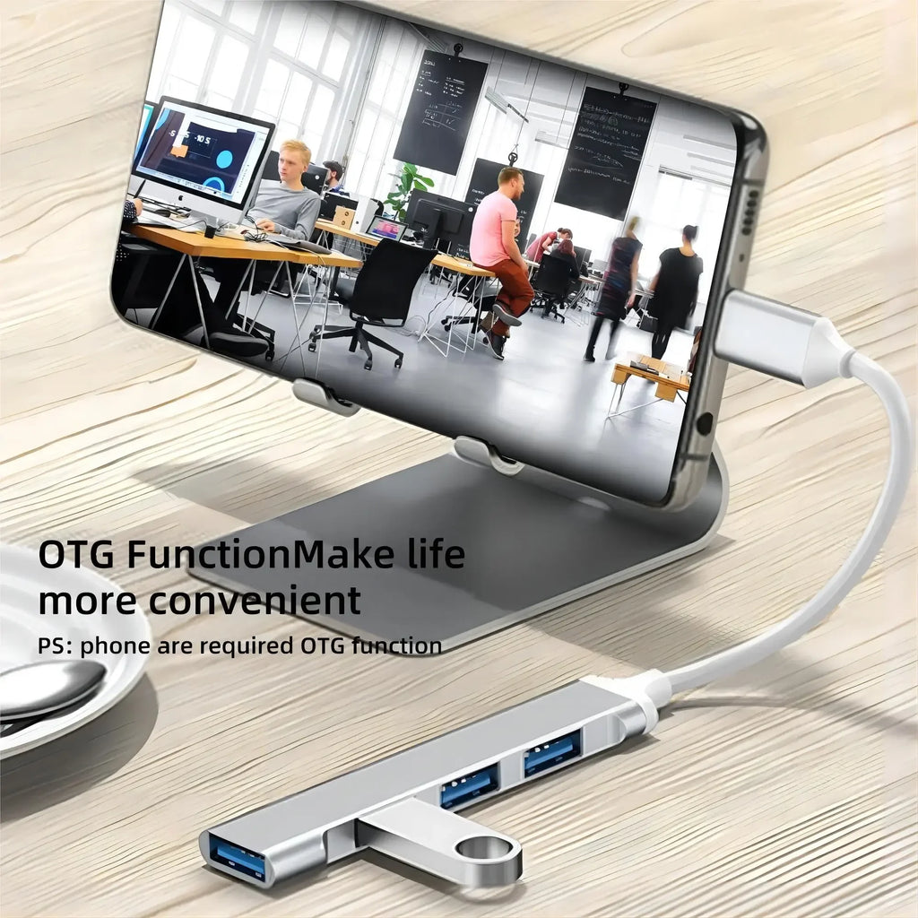 KEBIDUMEI 4-Port USB 3.0 Hub 5Gbps OTG Splitter Adapter USB Hub Splitter HIP
