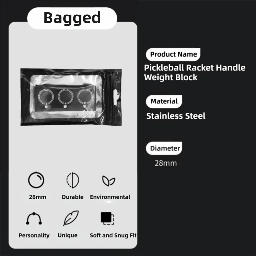 Pickleball Paddle Handle Weight Kit – 6g 9g 12g Balance Paddle Weight Kit HIP 6-9-12g Bagged