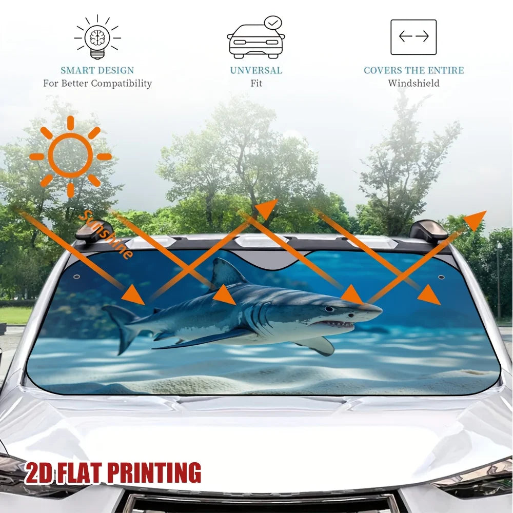 Shark Windshield Sunshade – Foldable UV Blocking Car Shade Car Windshield Sunshade HIP
