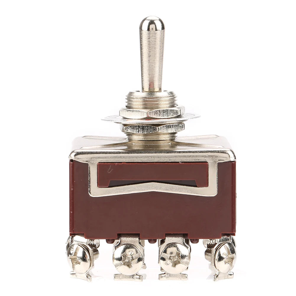 ON/OFF/ON 3 Position Toggle Switch 4PDT 12 Pin 12mm 15A/250VAC 10A/380VAC 4PDT 3 Position Toggle Switch HIP