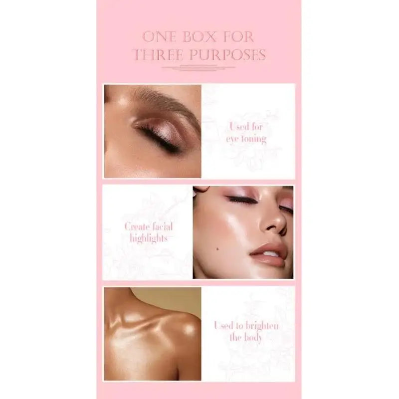 SAM SUGAR 3D Rose Highlighter & Bronzer Palette – 8 Shades Highlighter Bronzer Palette HIP