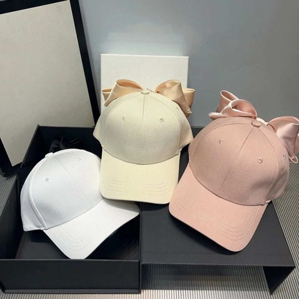 Big Bow Baseball Cap – Adjustable Cotton Hat for Women Baseball Cap HIP