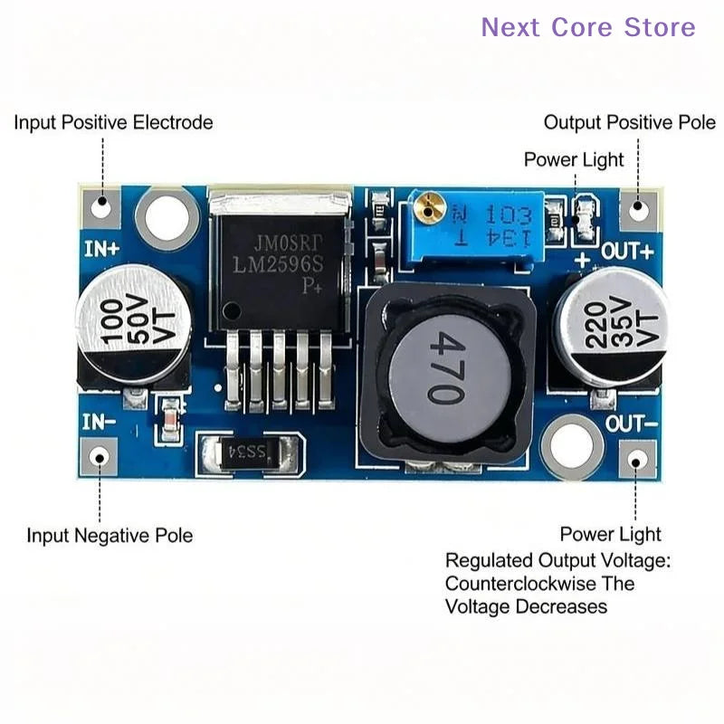 LM2596 DC-DC Step-Down Power Module with LED Voltmeter Display DC-DC Power Module HIP