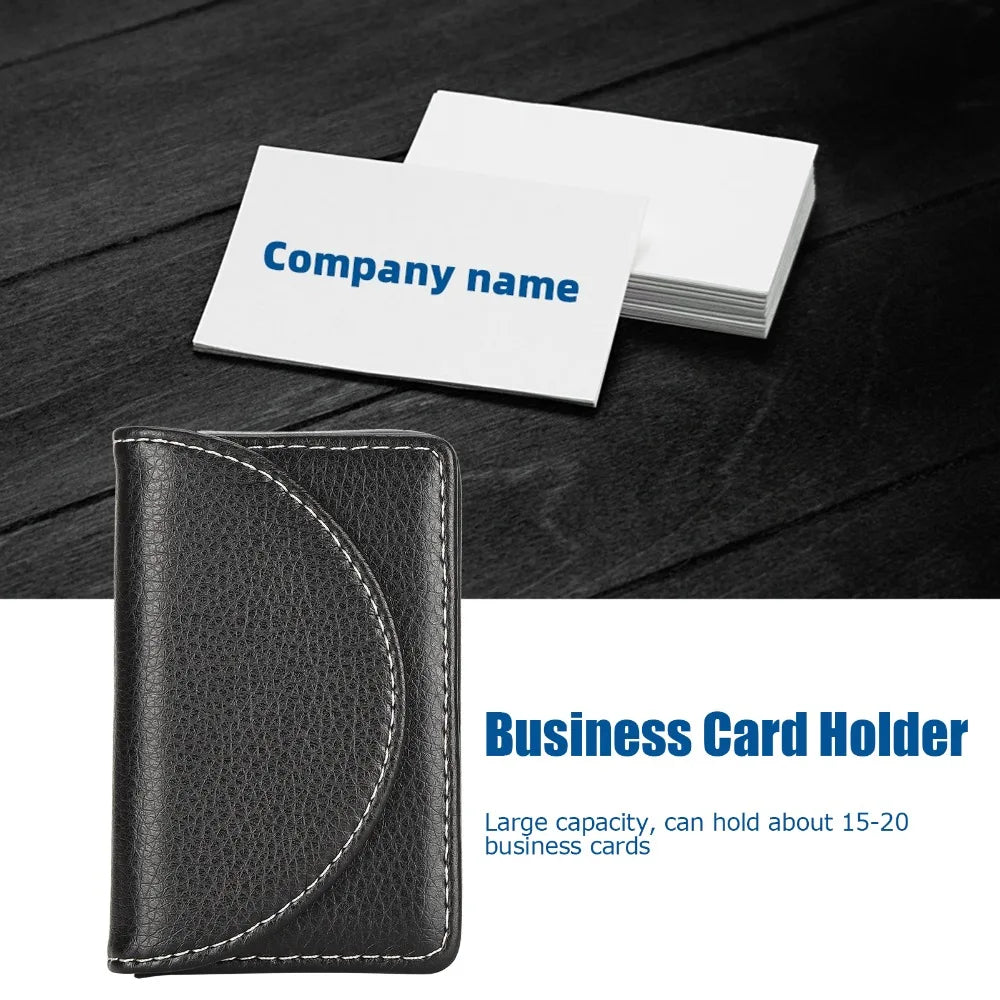 Litchi PU Leather Business Card Holder – Magnetic Closure Business Card Holder HIP