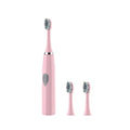 Electric Toothbrush for Adults – IPX6 Waterproof, 3 Brush Heads Electric Toothbrush HIP C672-pink no battery No plug