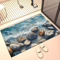 Retro Ocean Wave Non-Slip Washable Bath Rug – 2 Sizes Bath Rug Mat HIP 2 50x80cm-Felt