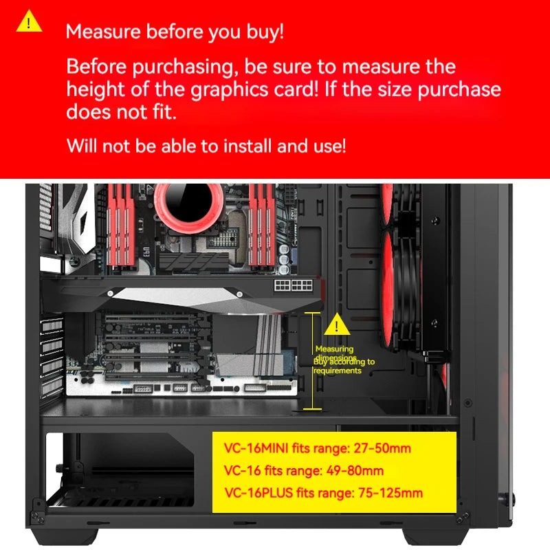 Adjustable GPU Support Bracket | Aluminum Alloy, 27–120mm GPU Support Bracket HIP
