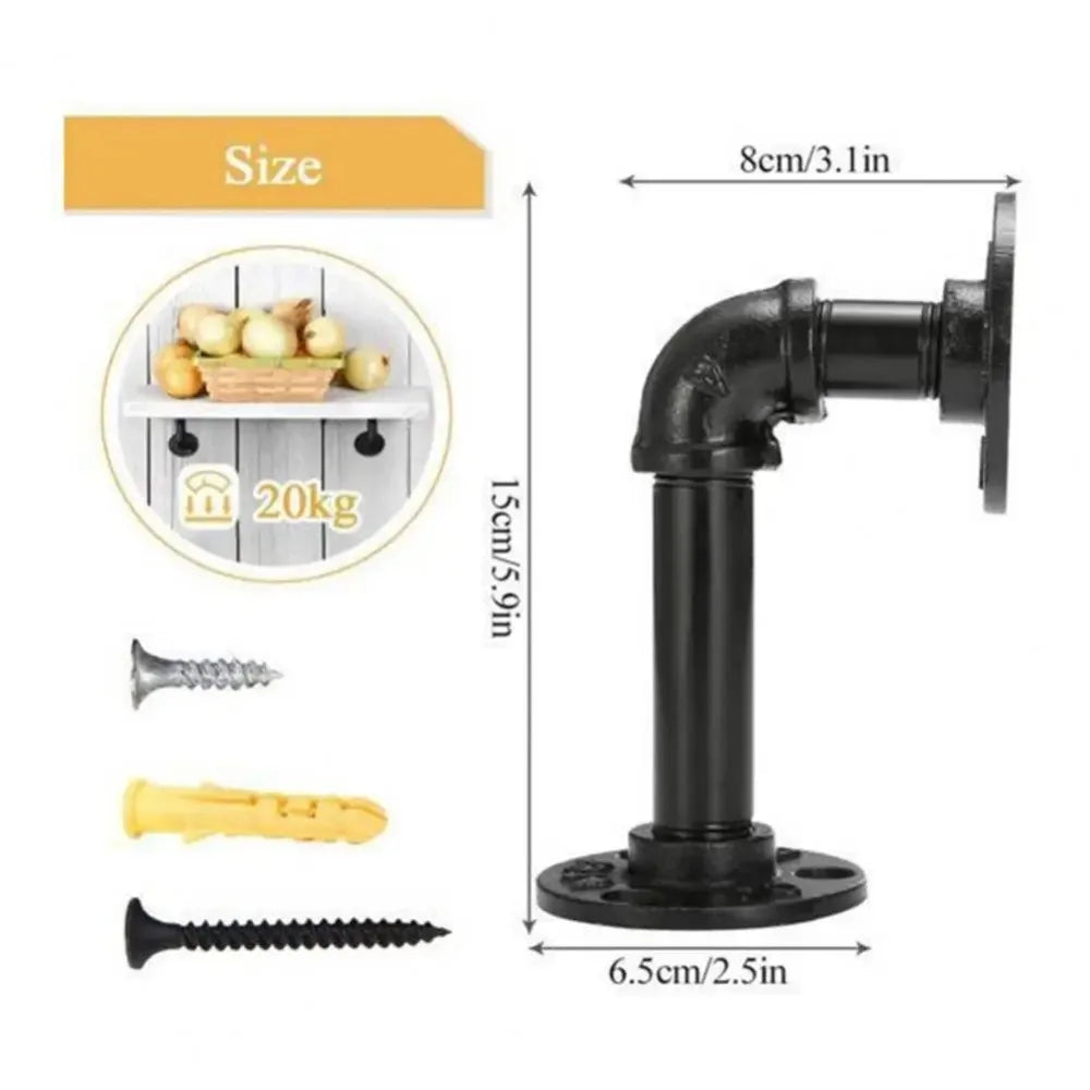 Heavy Duty Floating Shelf Bracket – Black Metal Wall Mount Shelf Bracket HIP 15-8cm 8 inch