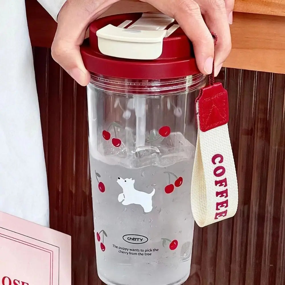 550ml Portable Leak-Proof Plastic Water Cup with Carrying Rope Portable Water Cup HIP