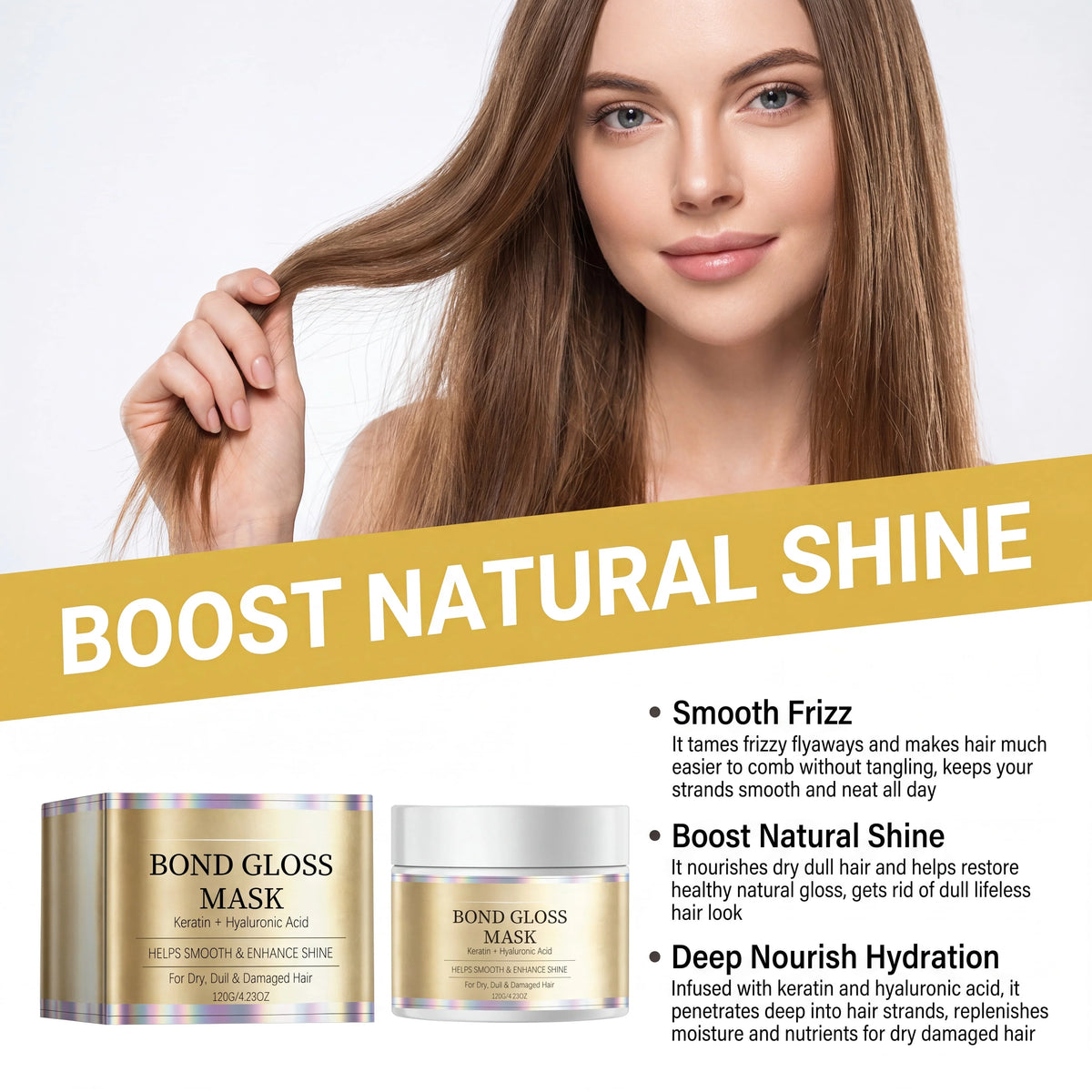 Keratin Hair Mask – Frizz Control, Shine & Deep Moisture Keratin Hair Mask HIP