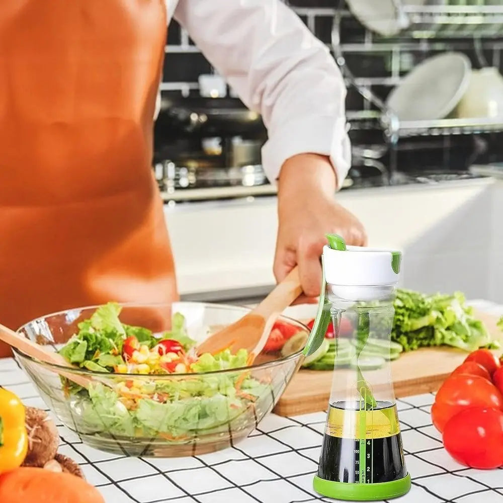 Leak-Proof Salad Dressing Shaker Bottle with Measuring Scale Dressing Shaker Bottle HIP