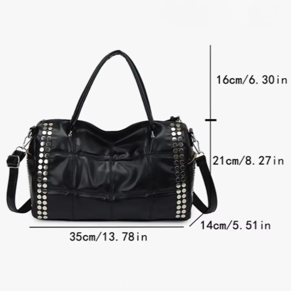 Y2K Rivet Tote Bag – Large Capacity Detachable Shoulder Strap Rivet Tote Bag HIP