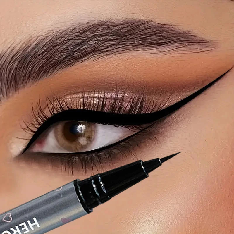 0.01mm Ultra-Fine Precision Waterproof Liquid Eyeliner, Black, Quick-Drying, Anti-Smudge, Anti-Sweat, Long-Lasting Eye-Slimming HIP